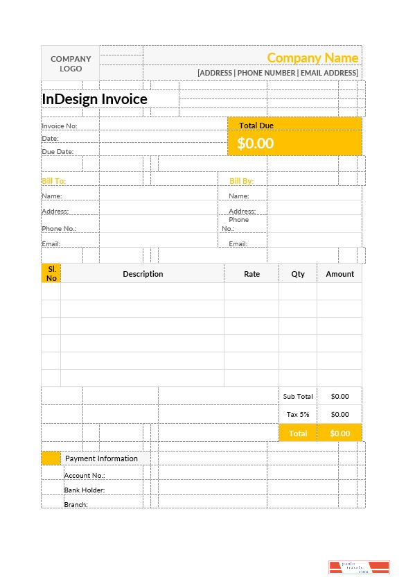 Indesign Invoice Template PSD template